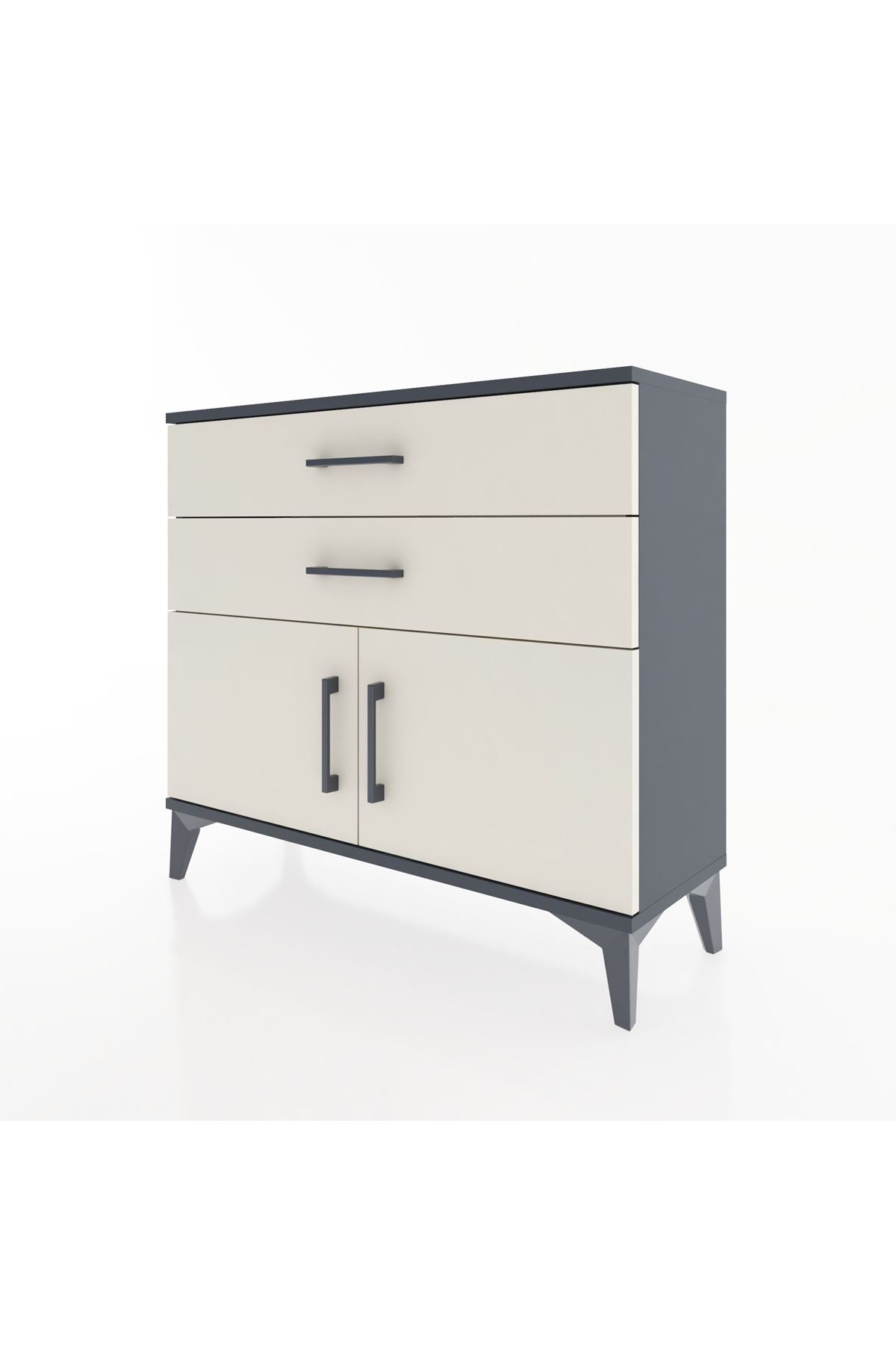 Arges Şifonyer Tek Raflı 2 Çekmeceli 2 Kapaklı 88x30x80 - S03M032V4A