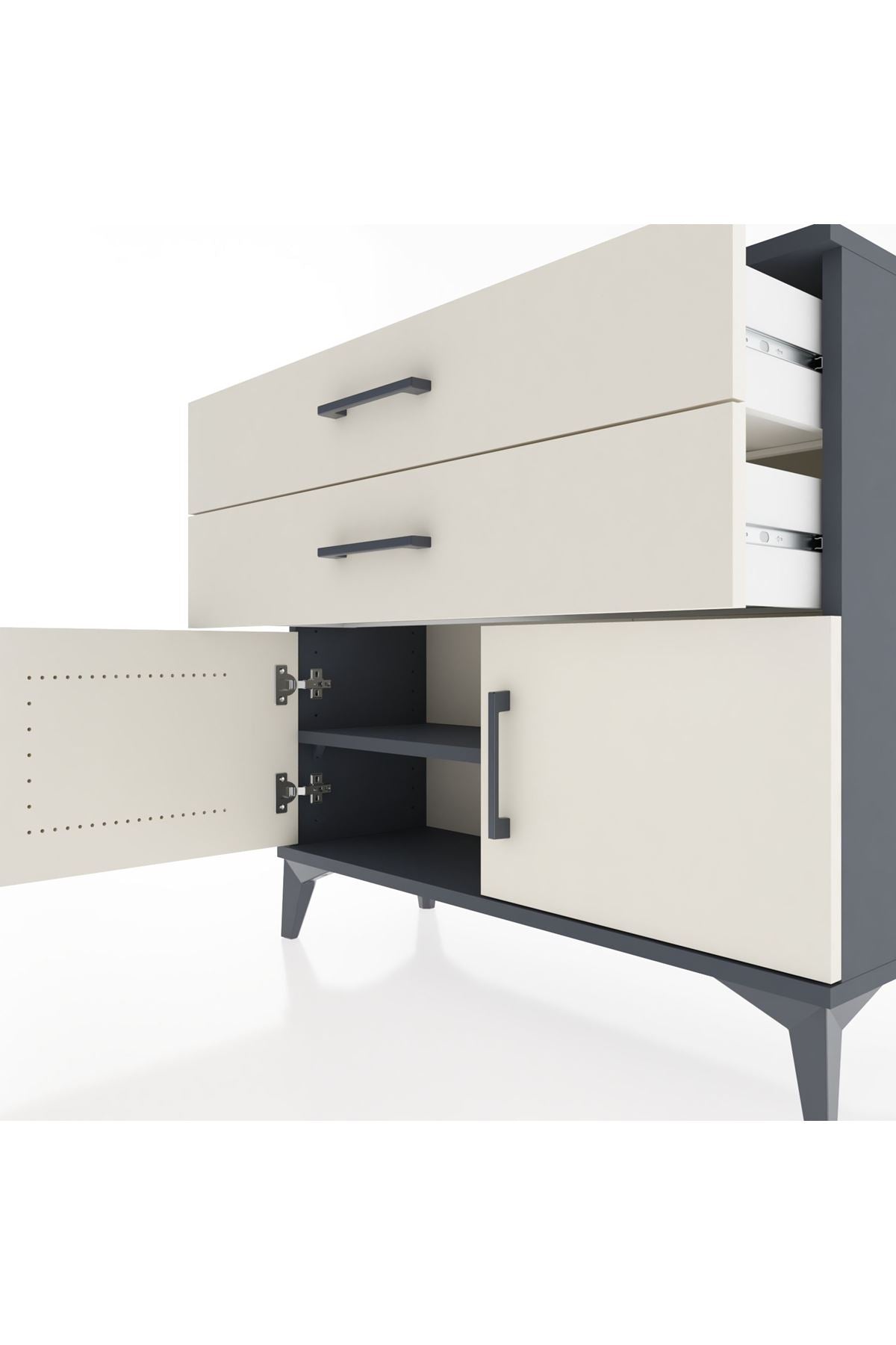 Arges Şifonyer Tek Raflı 2 Çekmeceli 2 Kapaklı 88x30x80 - S03M032V4A