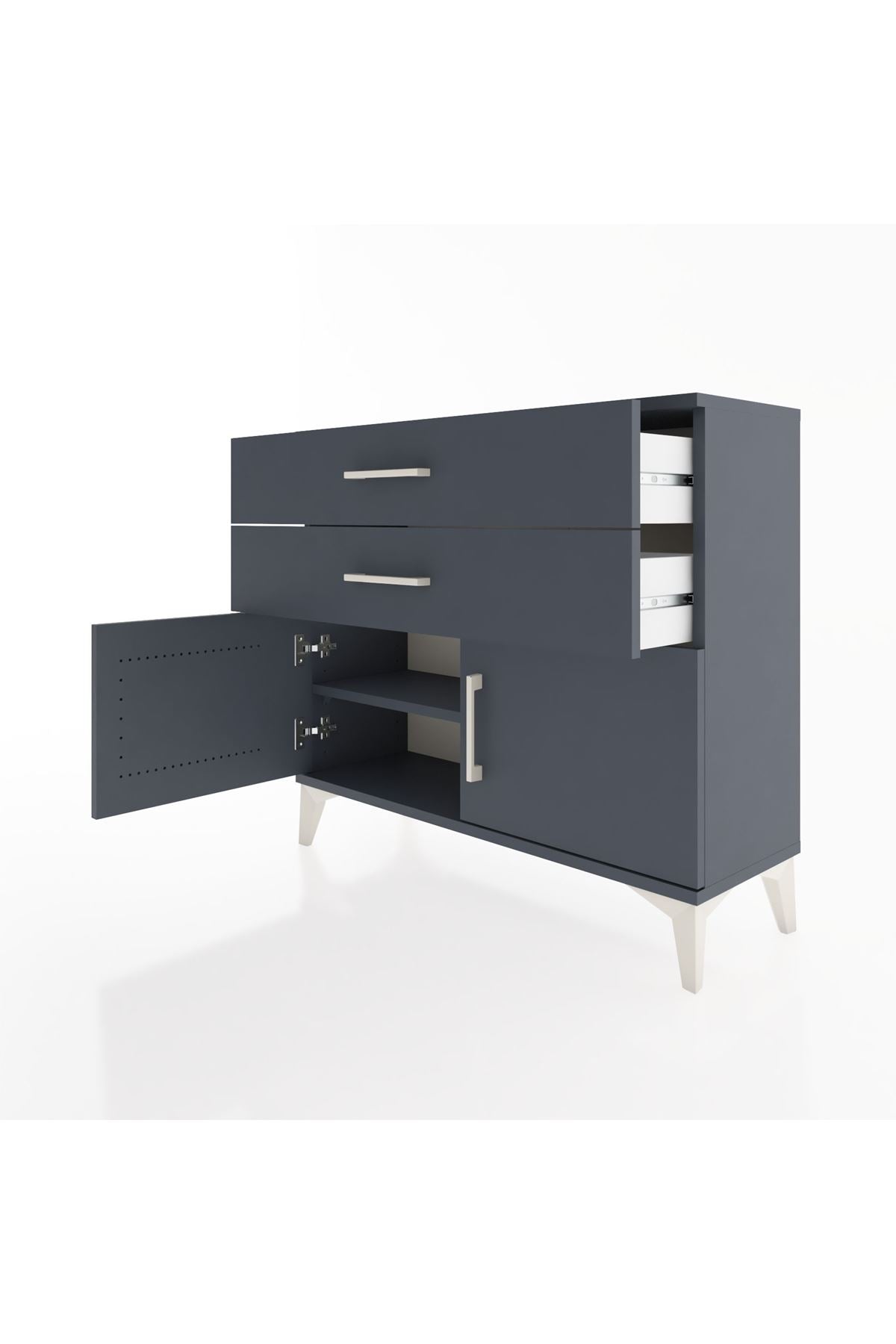 Arges Şifonyer Tek Raflı 2 Çekmeceli 2 Kapaklı 88x30x80 - S03M032V5A