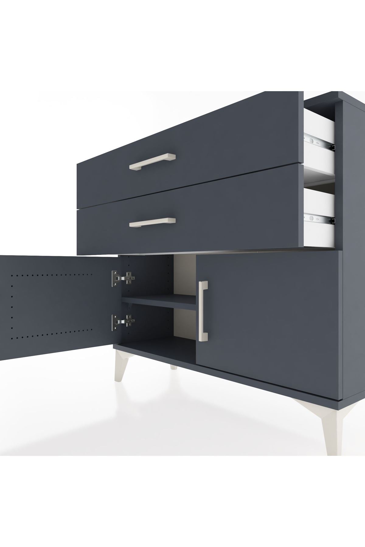Arges Şifonyer Tek Raflı 2 Çekmeceli 2 Kapaklı 88x30x80 - S03M032V5A