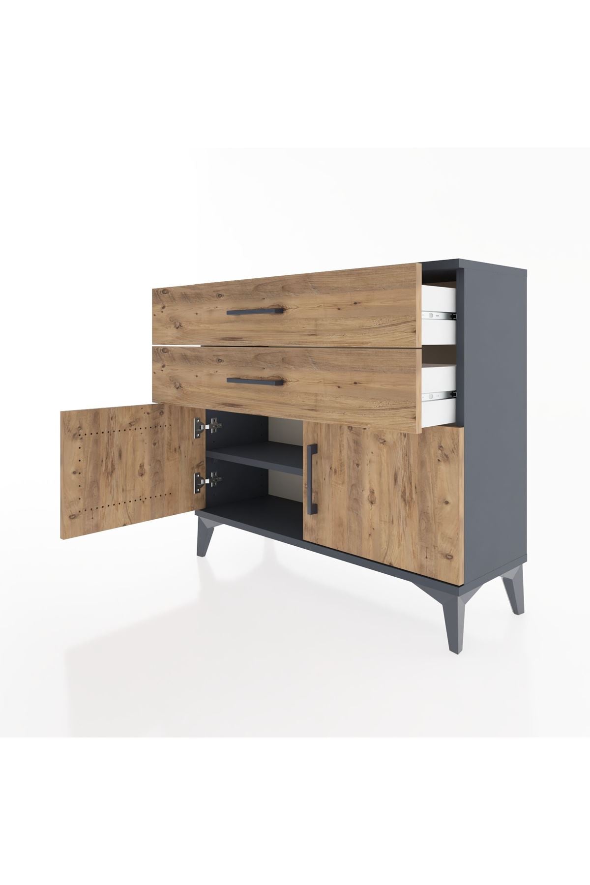 Arges Şifonyer Tek Raflı 2 Çekmeceli 2 Kapaklı 88x30x80 - S03M032V6A