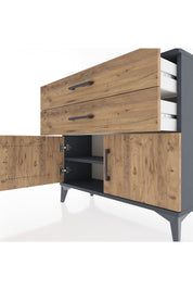 Arges Şifonyer Tek Raflı 2 Çekmeceli 2 Kapaklı 88x30x80 - S03M032V6A