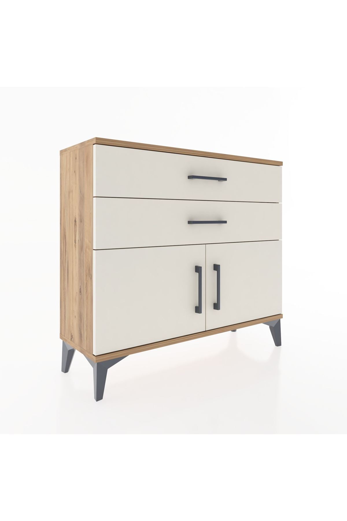 Arges Şifonyer Tek Raflı 2 Çekmeceli 2 Kapaklı 88x30x80 - S03M032V7A