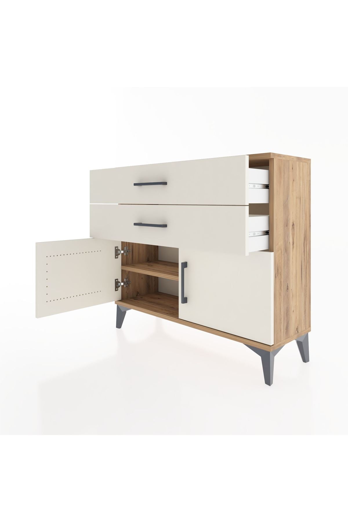 Arges Şifonyer Tek Raflı 2 Çekmeceli 2 Kapaklı 88x30x80 - S03M032V7A