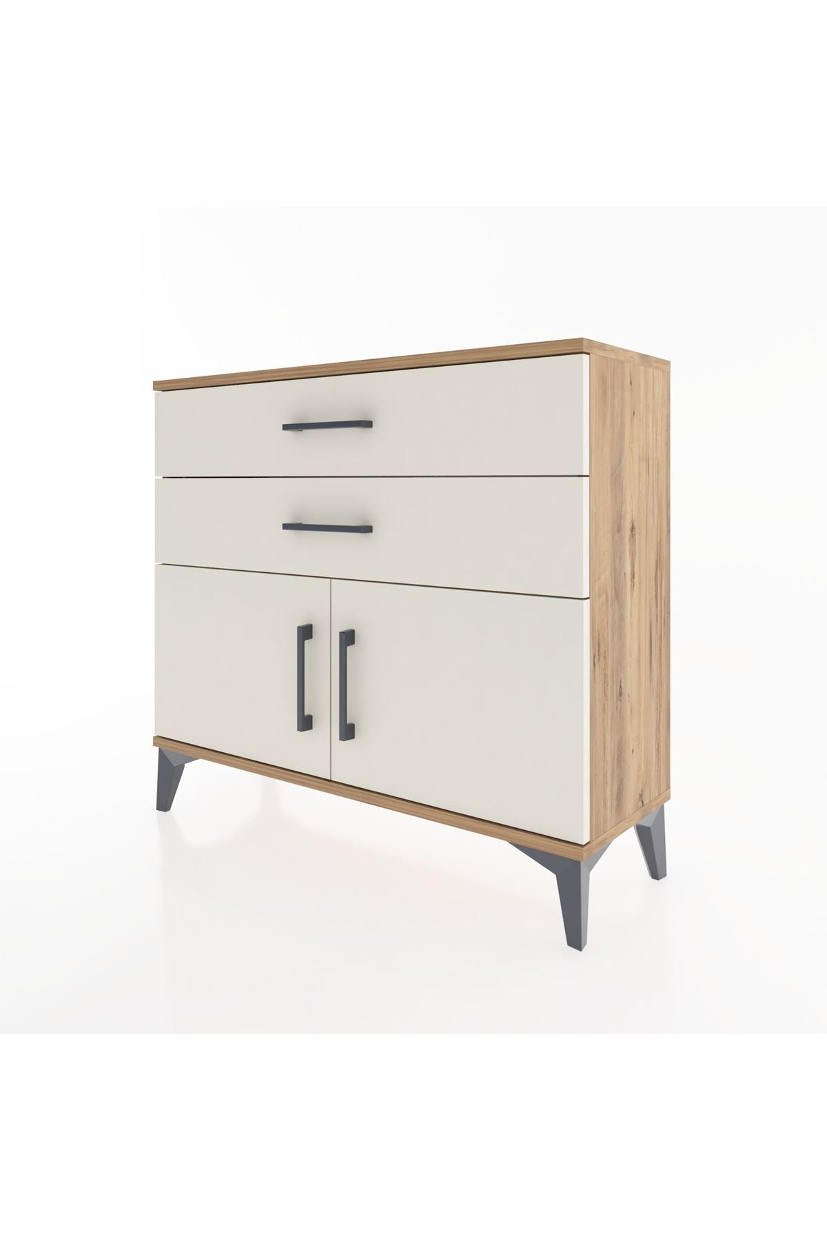 Arges Şifonyer Tek Raflı 2 Çekmeceli 2 Kapaklı 88x30x80 - S03M032V7A