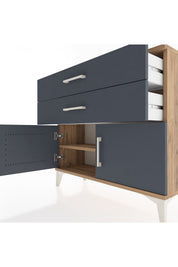 Arges Şifonyer Tek Raflı 2 Çekmeceli 2 Kapaklı 88x30x80 - S03M032V8A