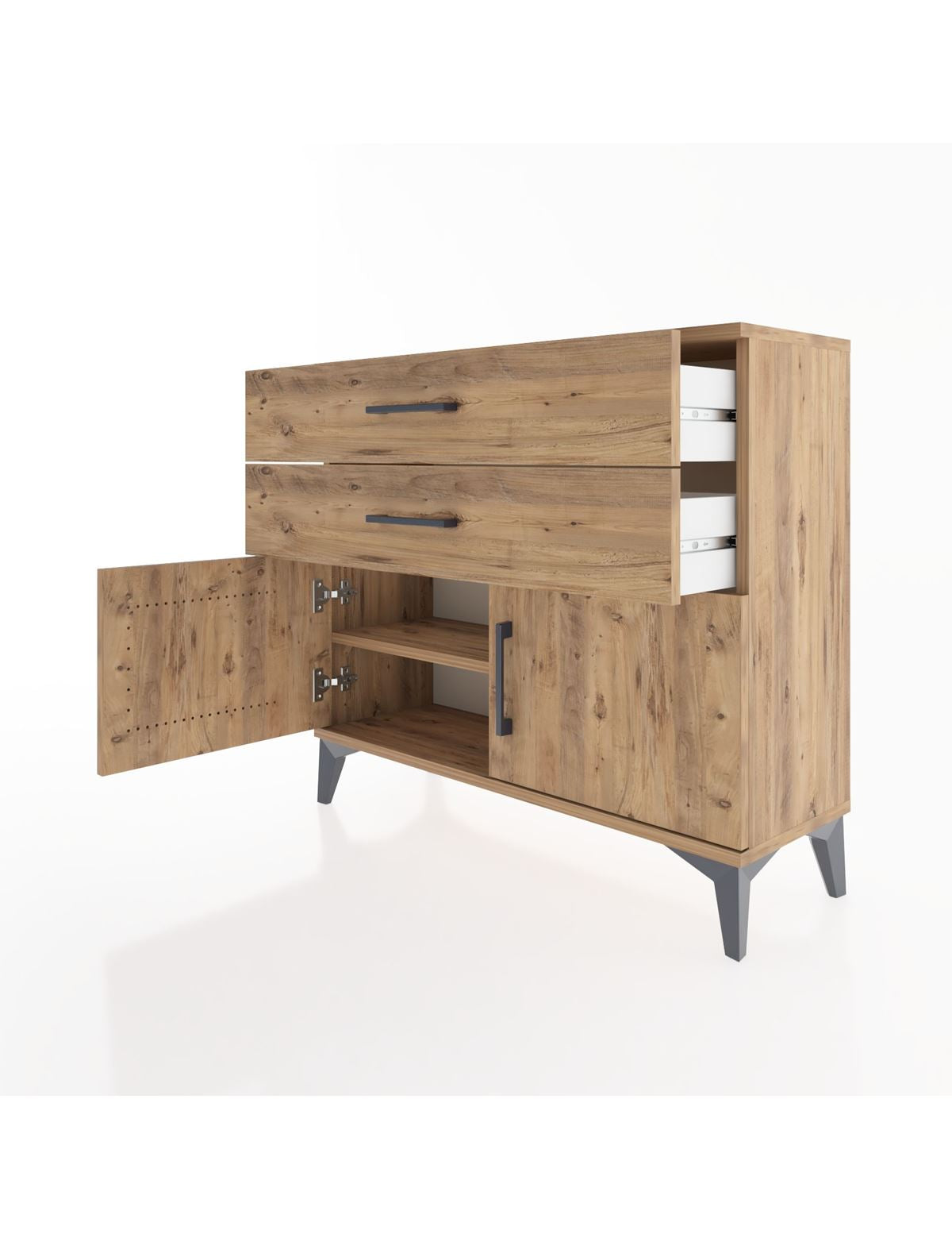 Arges Şifonyer Tek Raflı 2 Çekmeceli 2 Kapaklı 88x30x80 - S03M032V9A