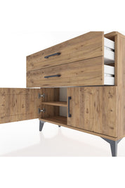 Arges Şifonyer Tek Raflı 2 Çekmeceli 2 Kapaklı 88x30x80 - S03M032V9A