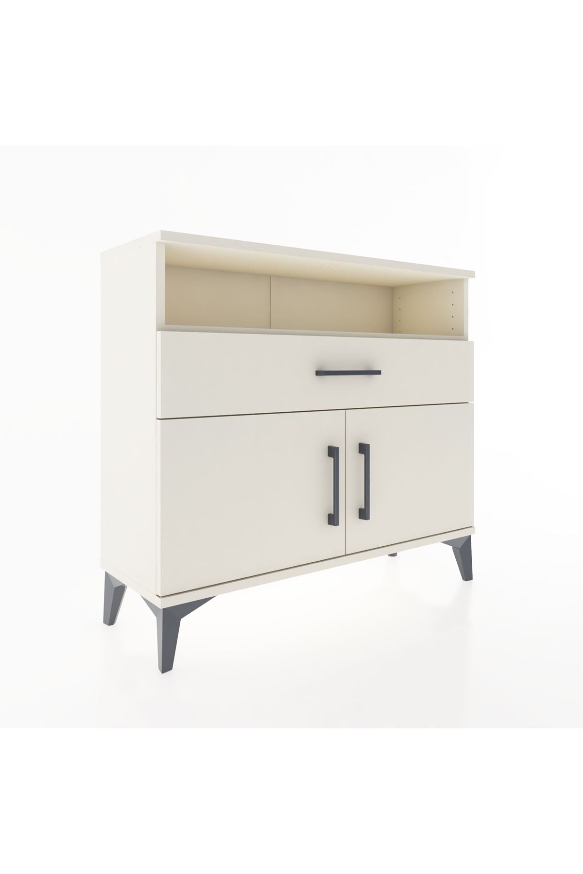 Arges Şifonyer 2 Raflı Tek Çekmeceli 2 Kapaklı 88x30x80 - S03M033V1A