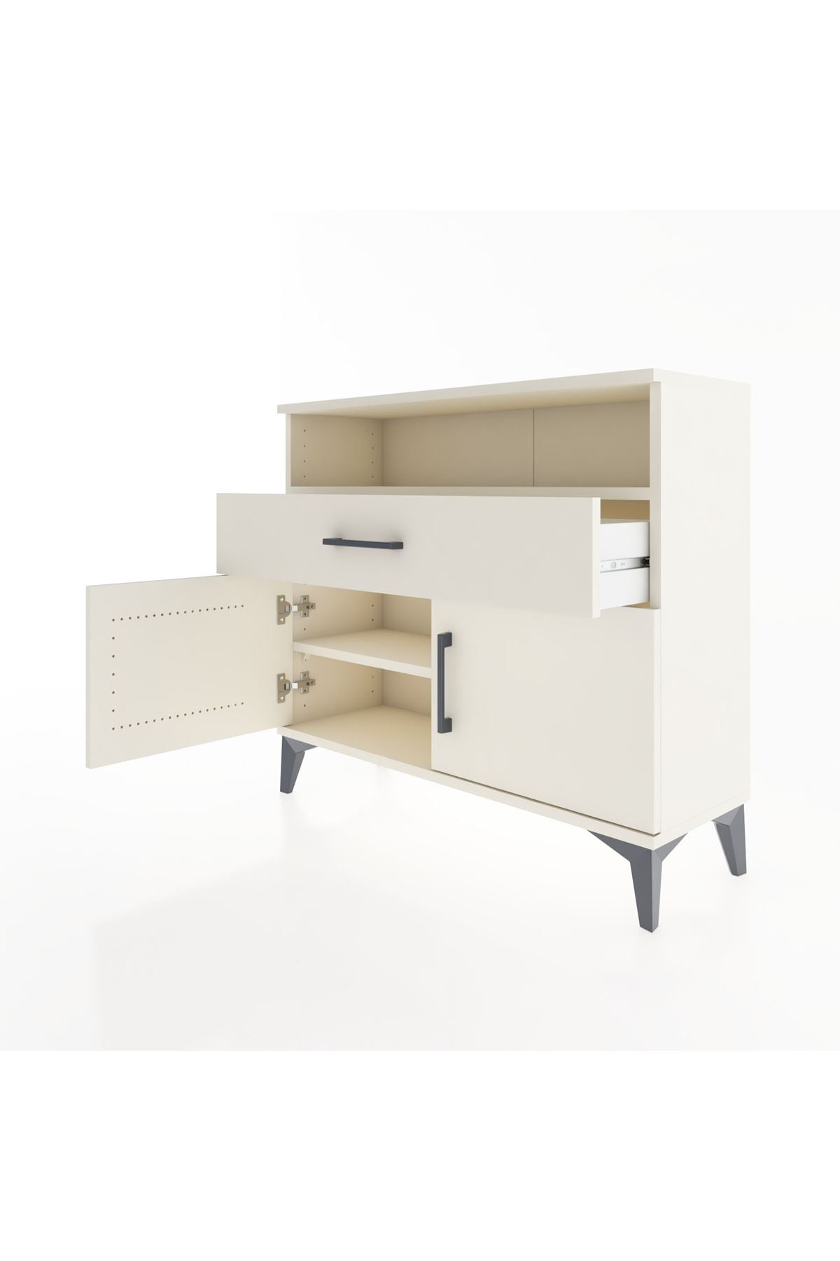 Arges Şifonyer 2 Raflı Tek Çekmeceli 2 Kapaklı 88x30x80 - S03M033V1A