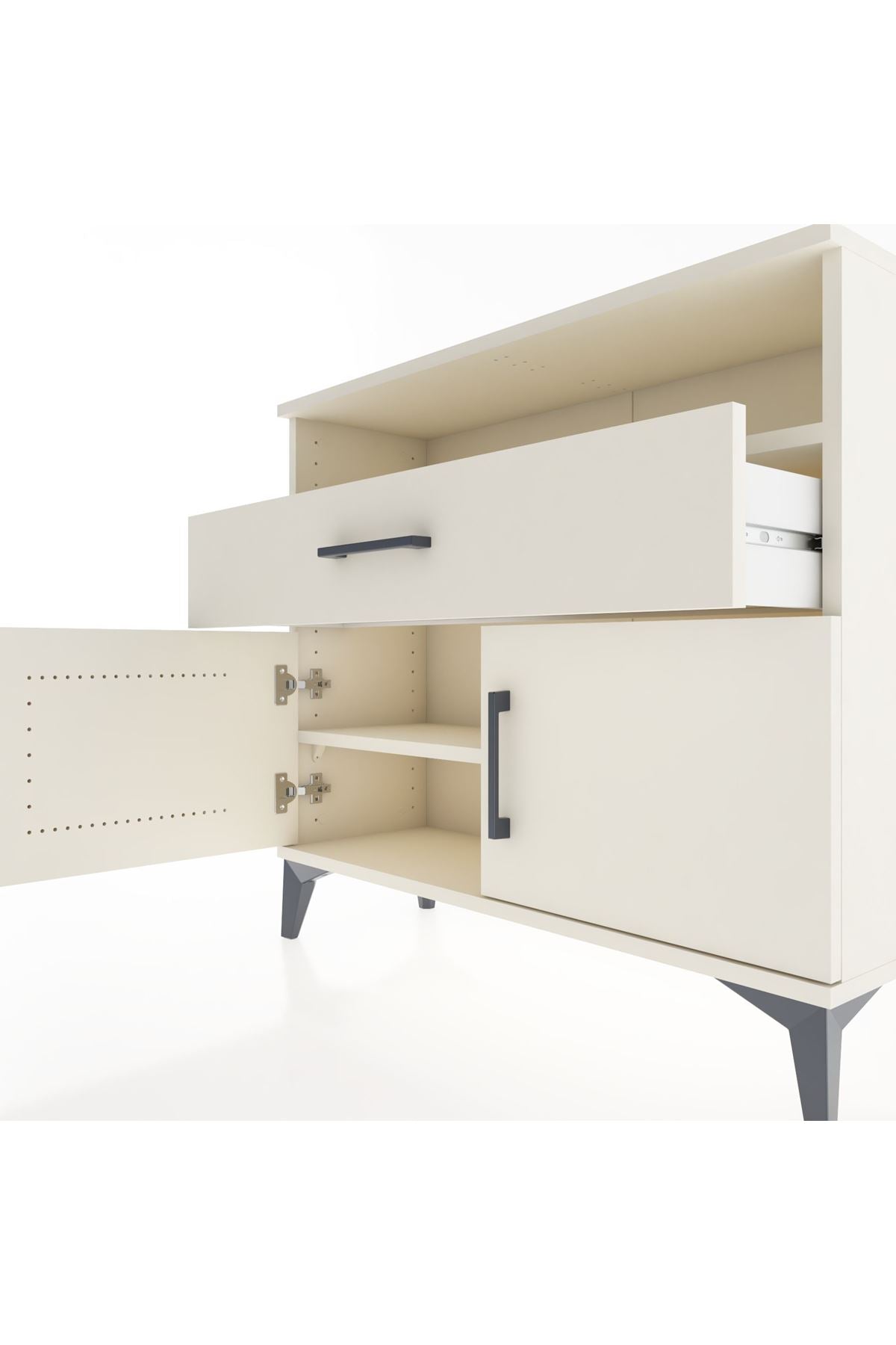 Arges Şifonyer 2 Raflı Tek Çekmeceli 2 Kapaklı 88x30x80 - S03M033V1A