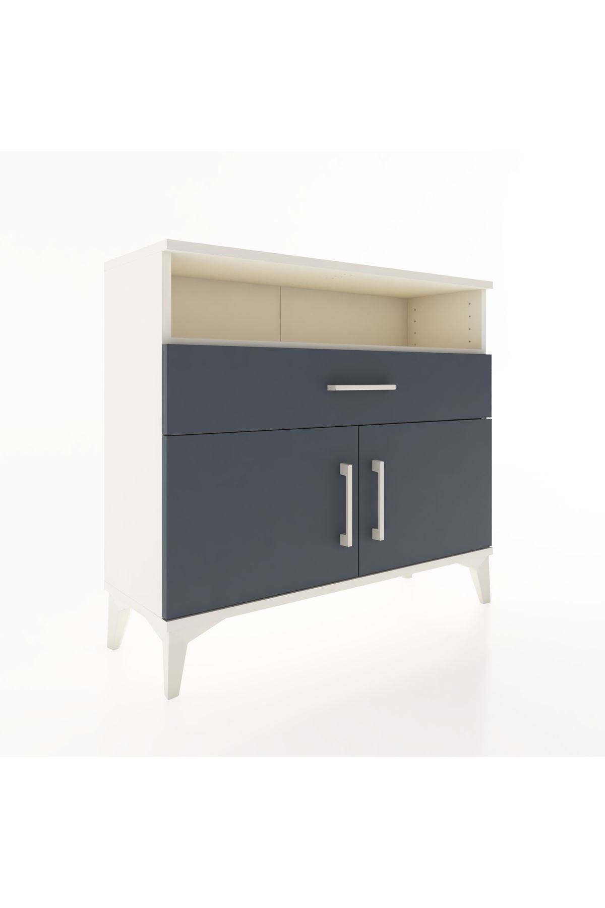 Arges Şifonyer 2 Raflı Tek Çekmeceli 2 Kapaklı 88x30x80 - S03M033V2A