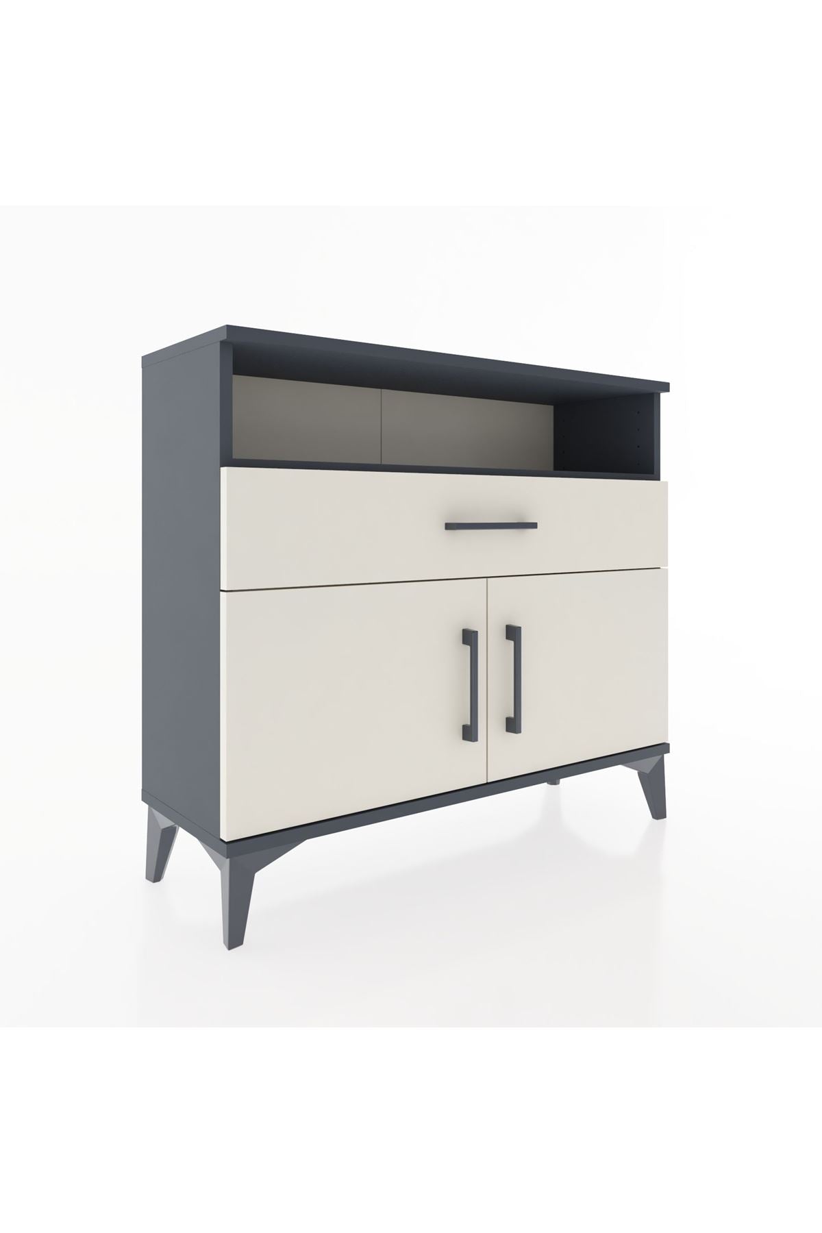 Arges Şifonyer 2 Raflı Tek Çekmeceli 2 Kapaklı 88x30x80 - S03M033V4A