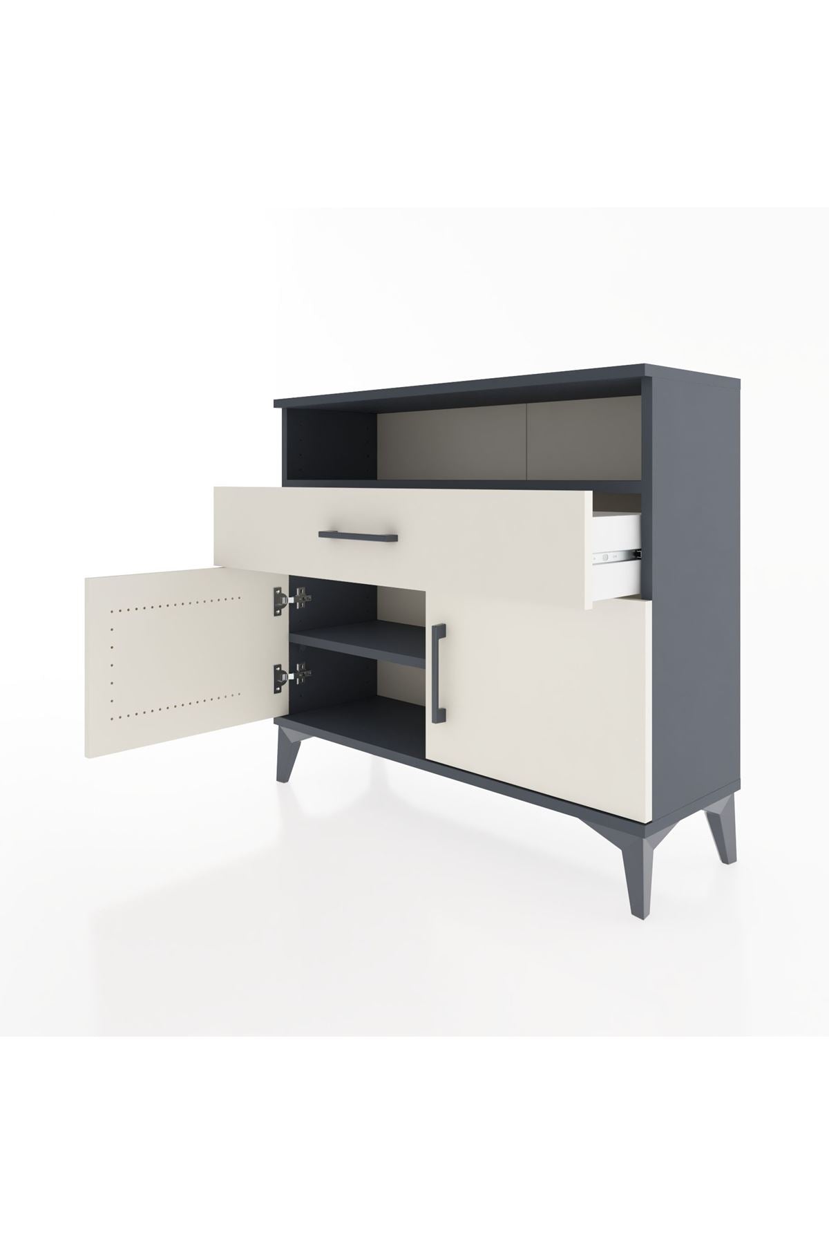 Arges Şifonyer 2 Raflı Tek Çekmeceli 2 Kapaklı 88x30x80 - S03M033V4A