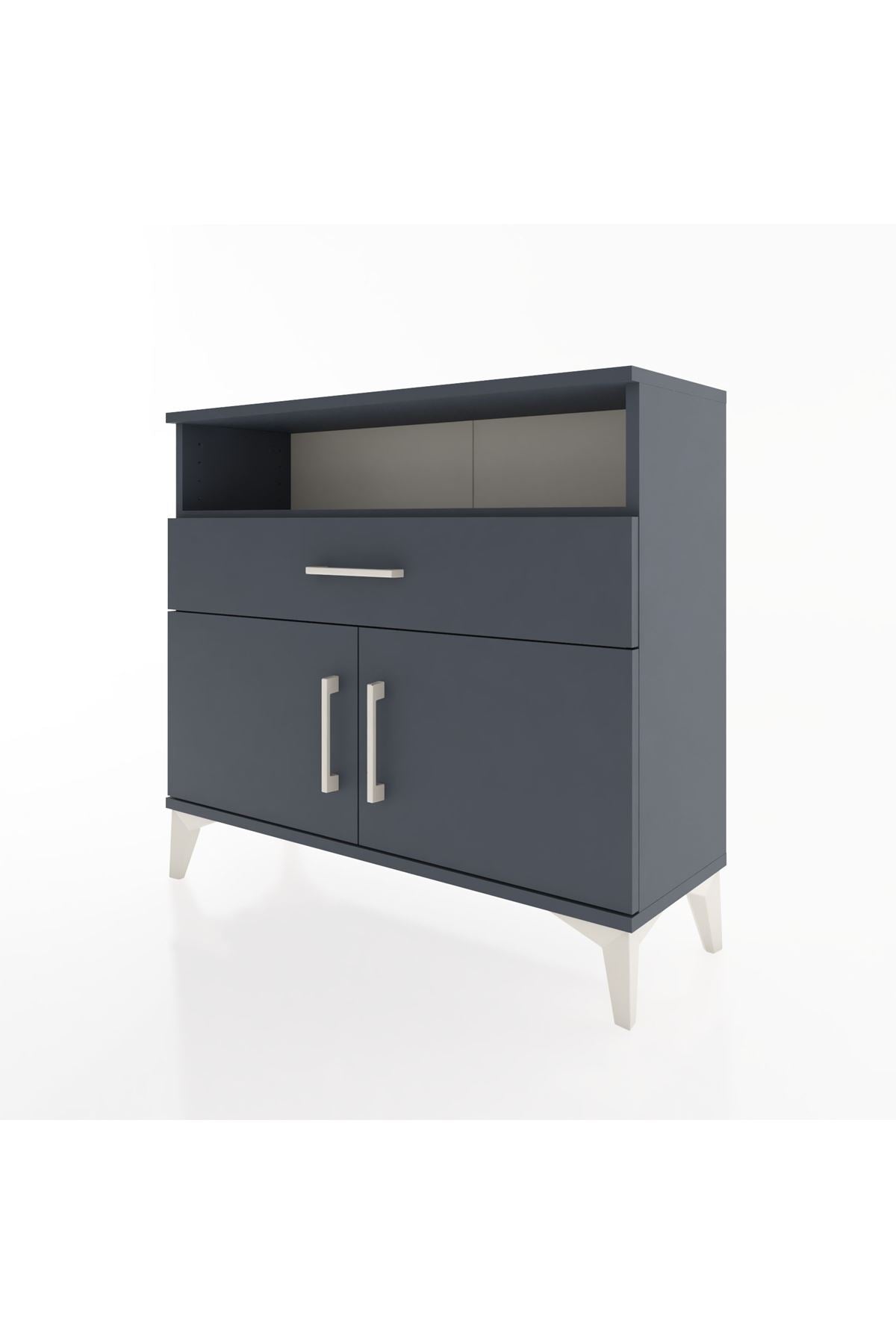 Arges Şifonyer 2 Raflı Tek Çekmeceli 2 Kapaklı 88x30x80 - S03M033V5A