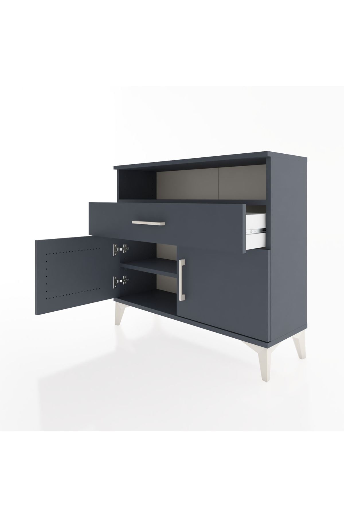 Arges Şifonyer 2 Raflı Tek Çekmeceli 2 Kapaklı 88x30x80 - S03M033V5A