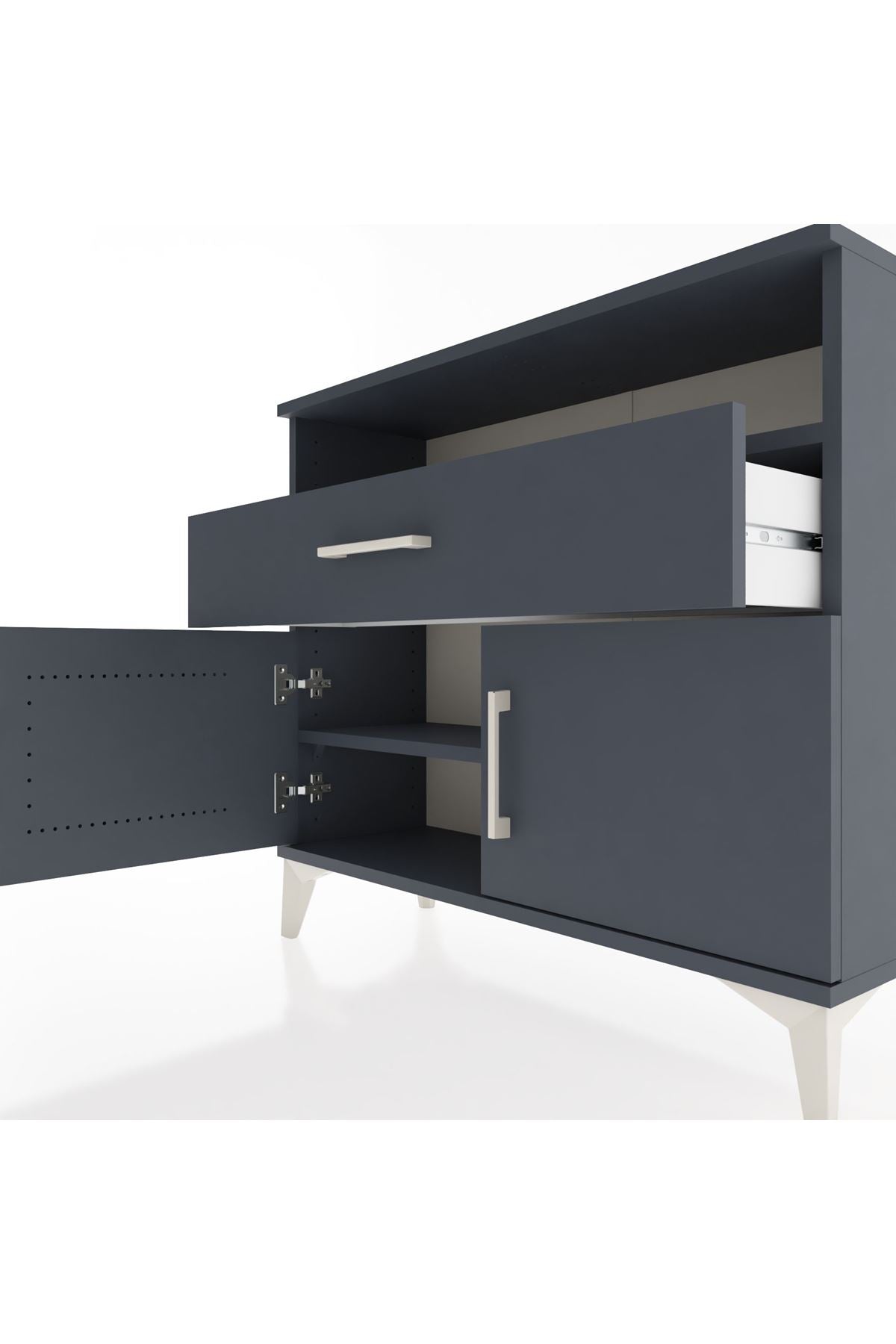 Arges Şifonyer 2 Raflı Tek Çekmeceli 2 Kapaklı 88x30x80 - S03M033V5A