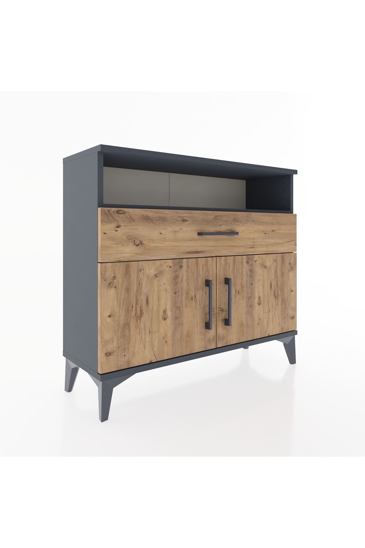 Arges Şifonyer 2 Raflı Tek Çekmeceli 2 Kapaklı 88x30x80 - S03M033V6A