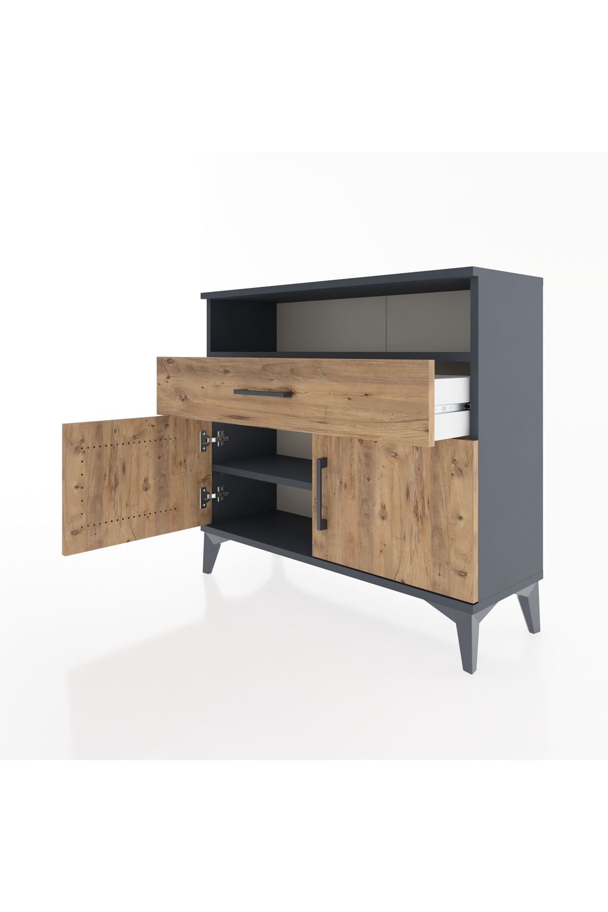 Arges Şifonyer 2 Raflı Tek Çekmeceli 2 Kapaklı 88x30x80 - S03M033V6A