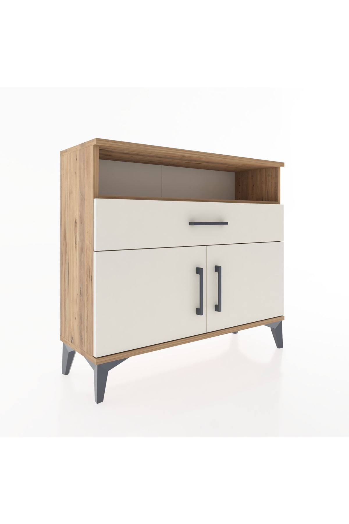 Arges Şifonyer 2 Raflı Tek Çekmeceli 2 Kapaklı 88x30x80 - S03M033V7A