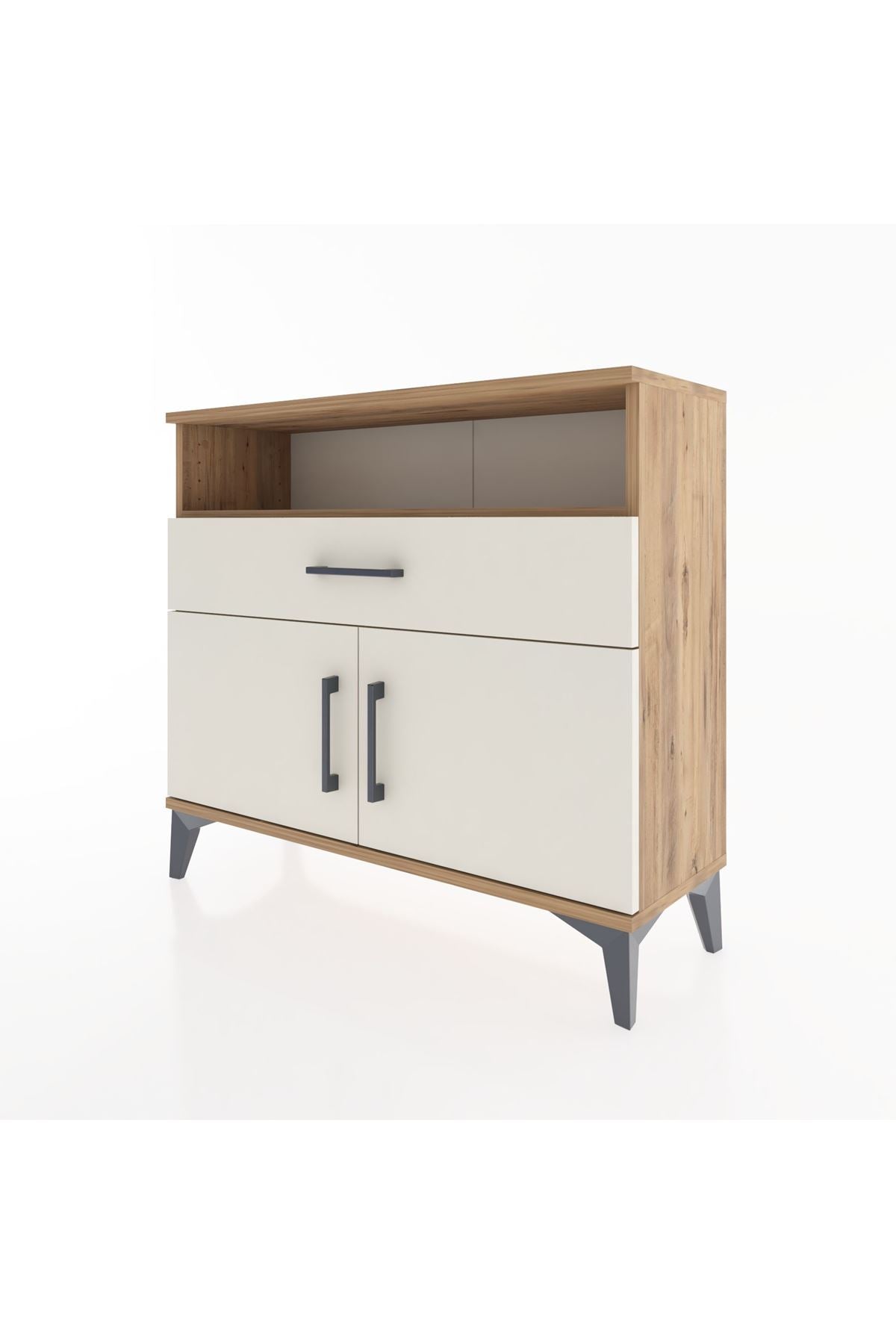 Arges Şifonyer 2 Raflı Tek Çekmeceli 2 Kapaklı 88x30x80 - S03M033V7A