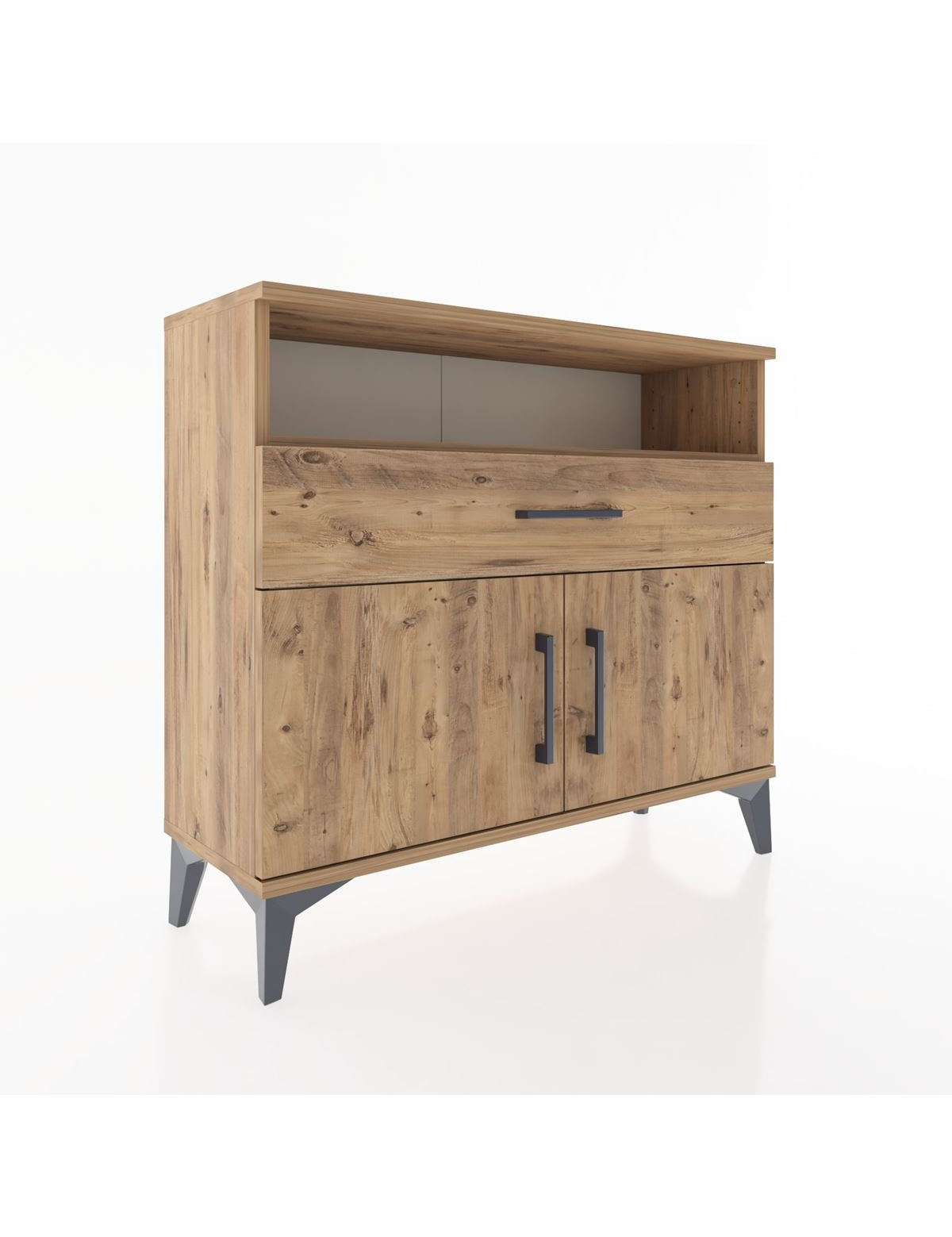 Arges Şifonyer 2 Raflı Tek Çekmeceli 2 Kapaklı 88x30x80 - S03M033V9A