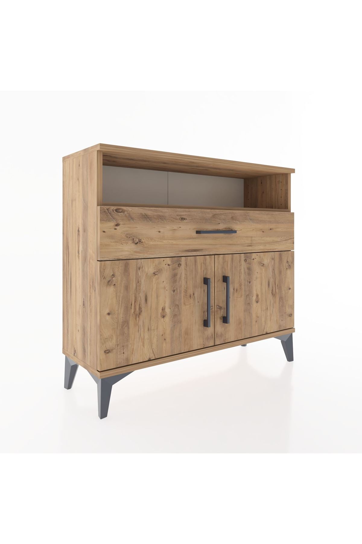 Arges Şifonyer 2 Raflı Tek Çekmeceli 2 Kapaklı 88x30x80 - S03M033V9A