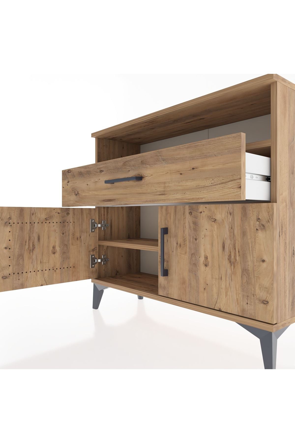 Arges Şifonyer 2 Raflı Tek Çekmeceli 2 Kapaklı 88x30x80 - S03M033V9A