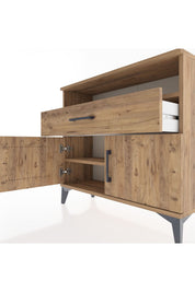 Arges Şifonyer 2 Raflı Tek Çekmeceli 2 Kapaklı 88x30x80 - S03M033V9A