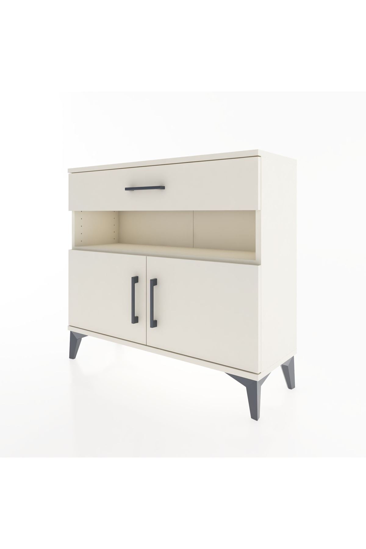 Arges Şifonyer 2 Raflı Tek Çekmeceli 2 Kapaklı 88x30x80 - S03M034V1A