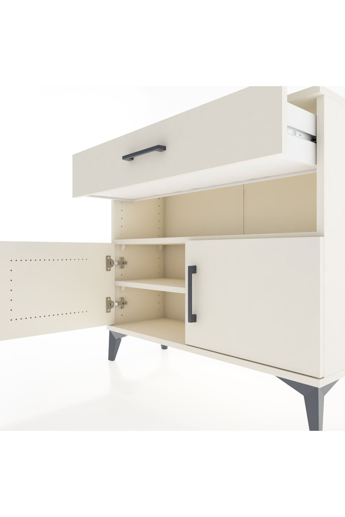 Arges Şifonyer 2 Raflı Tek Çekmeceli 2 Kapaklı 88x30x80 - S03M034V1A