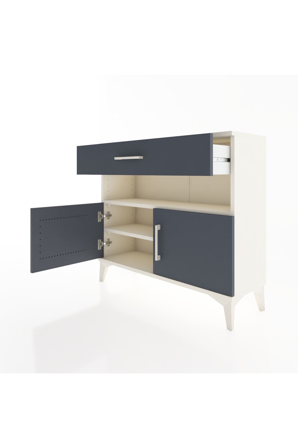 Arges Şifonyer 2 Raflı Tek Çekmeceli 2 Kapaklı 88x30x80 - S03M034V2A
