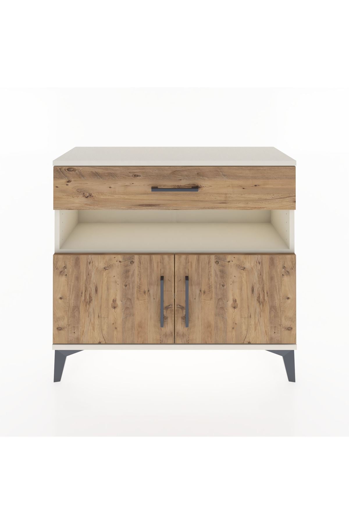 Arges Şifonyer 2 Raflı Tek Çekmeceli 2 Kapaklı 88x30x80 - S03M034V3A