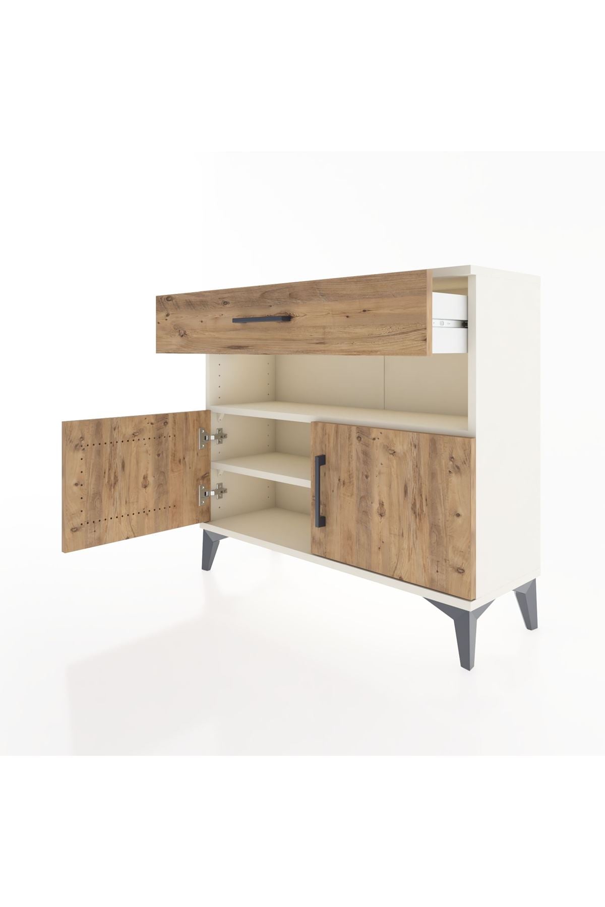 Arges Şifonyer 2 Raflı Tek Çekmeceli 2 Kapaklı 88x30x80 - S03M034V3A