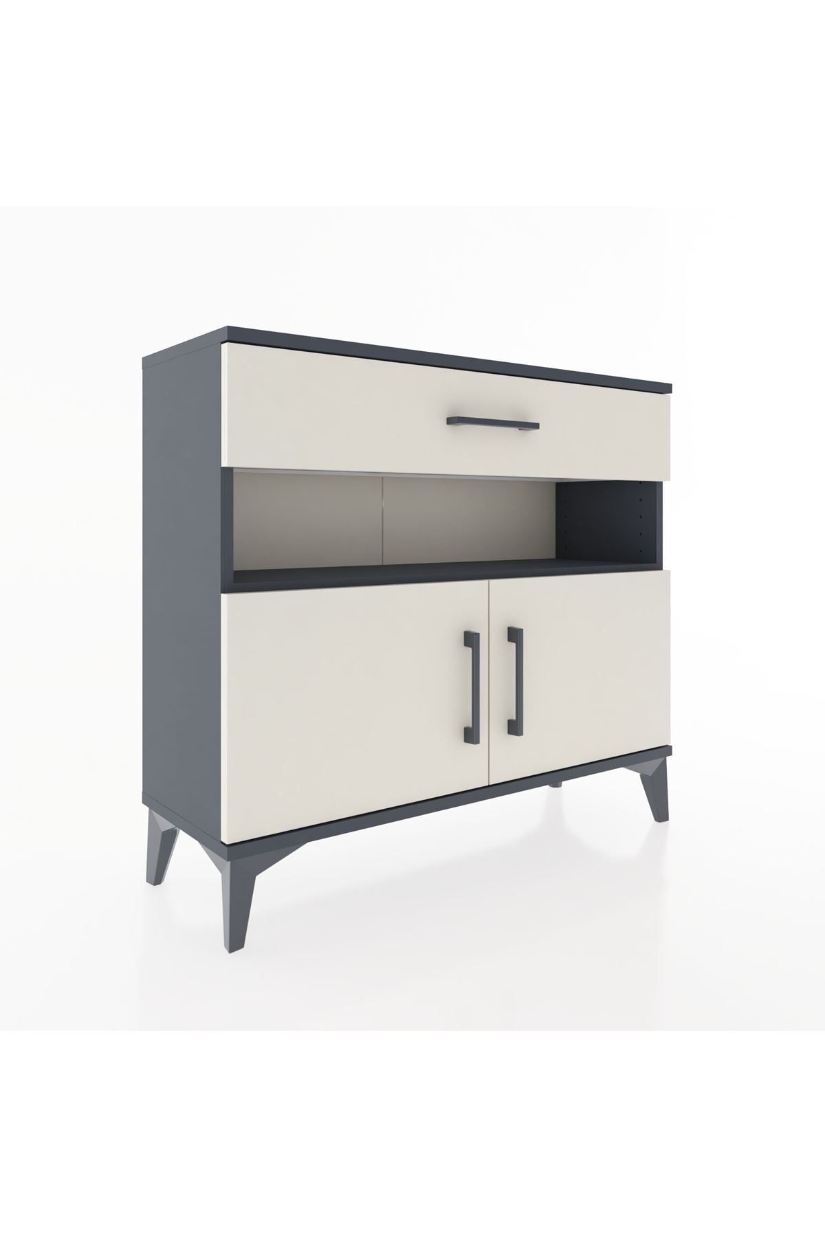 Arges Şifonyer 2 Raflı Tek Çekmeceli 2 Kapaklı 88x30x80 - S03M034V4A