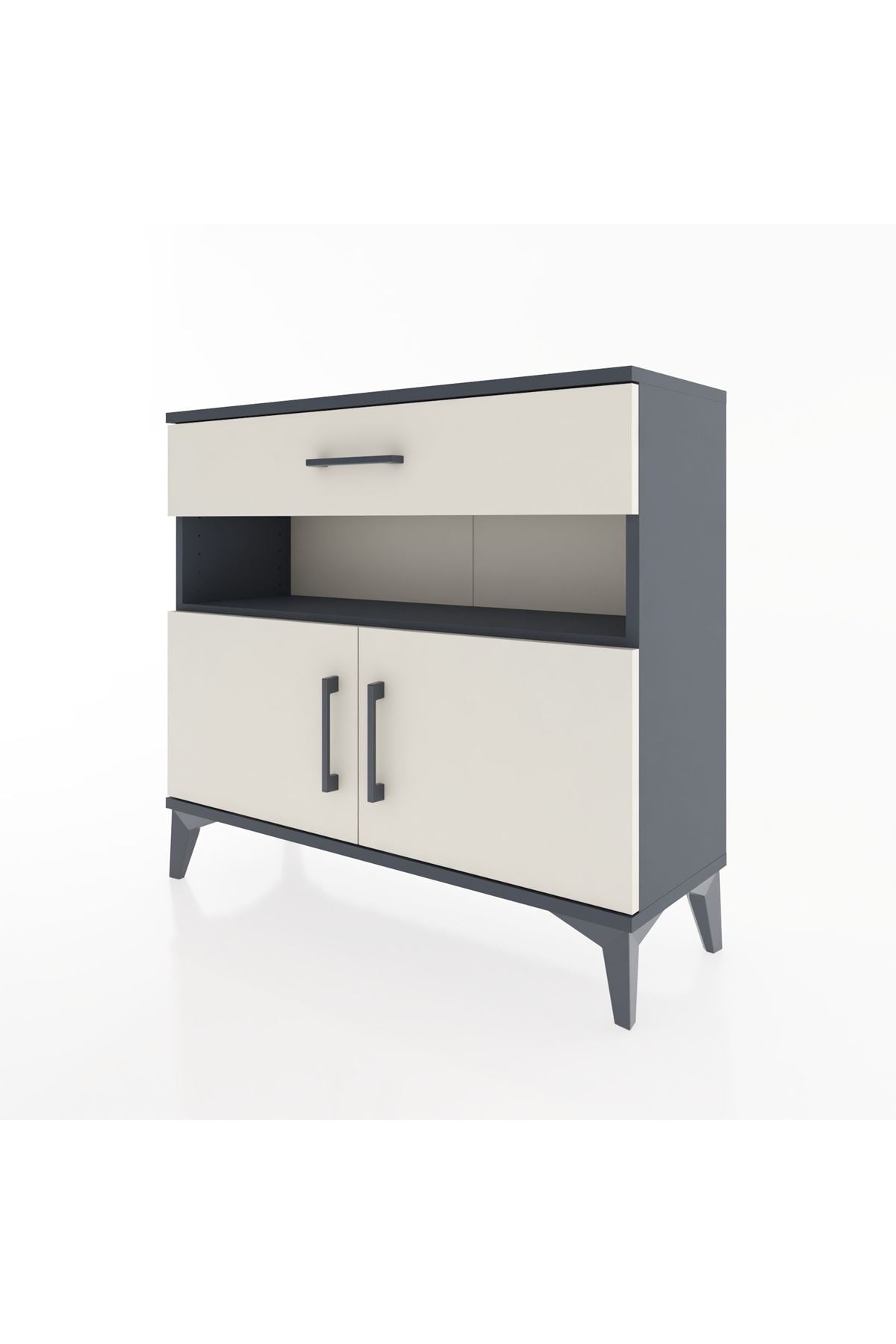 Arges Şifonyer 2 Raflı Tek Çekmeceli 2 Kapaklı 88x30x80 - S03M034V4A