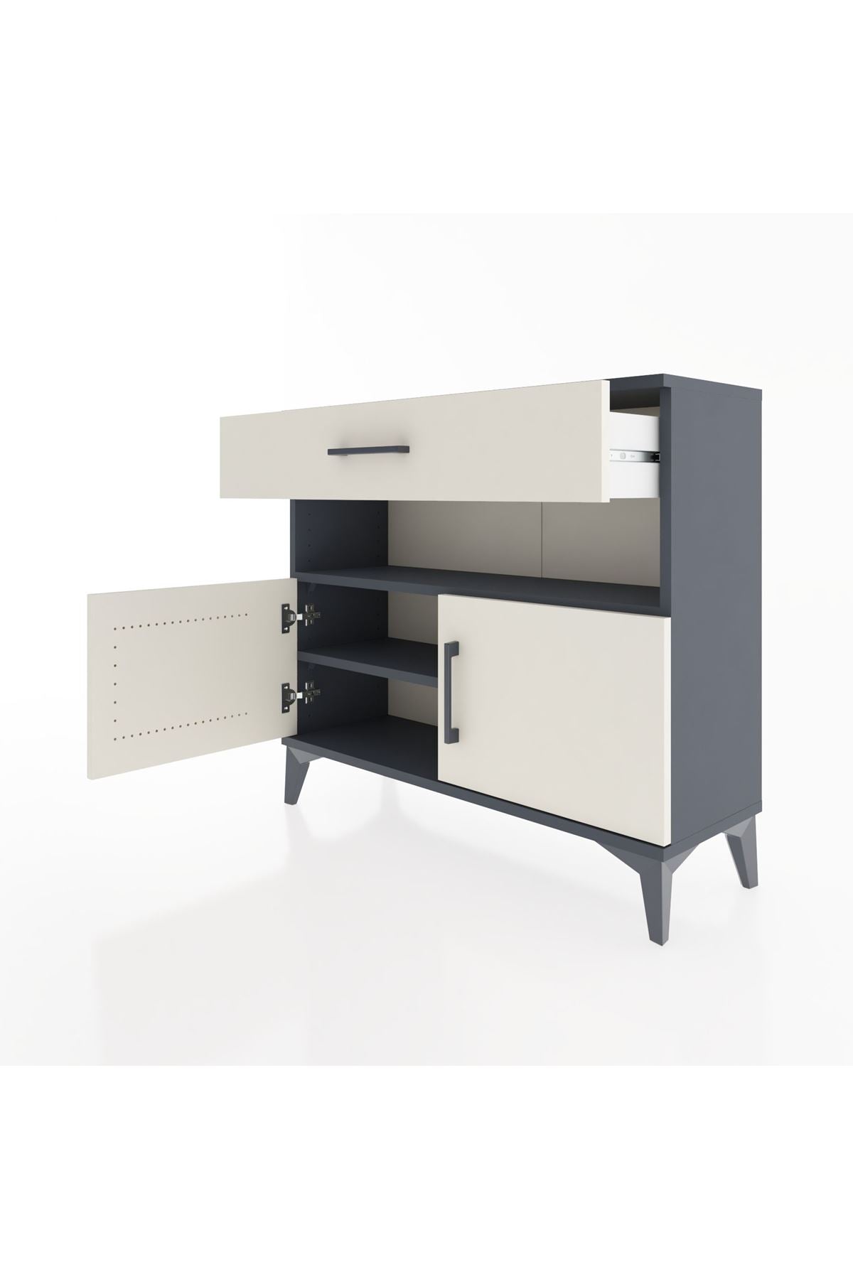 Arges Şifonyer 2 Raflı Tek Çekmeceli 2 Kapaklı 88x30x80 - S03M034V4A