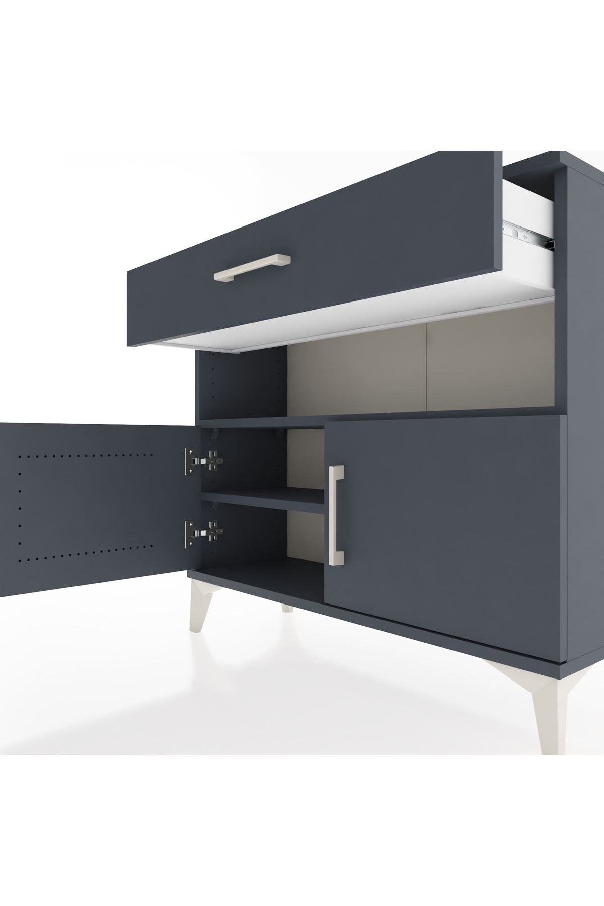 Arges Şifonyer 2 Raflı Tek Çekmeceli 2 Kapaklı 88x30x80 - S03M034V5A