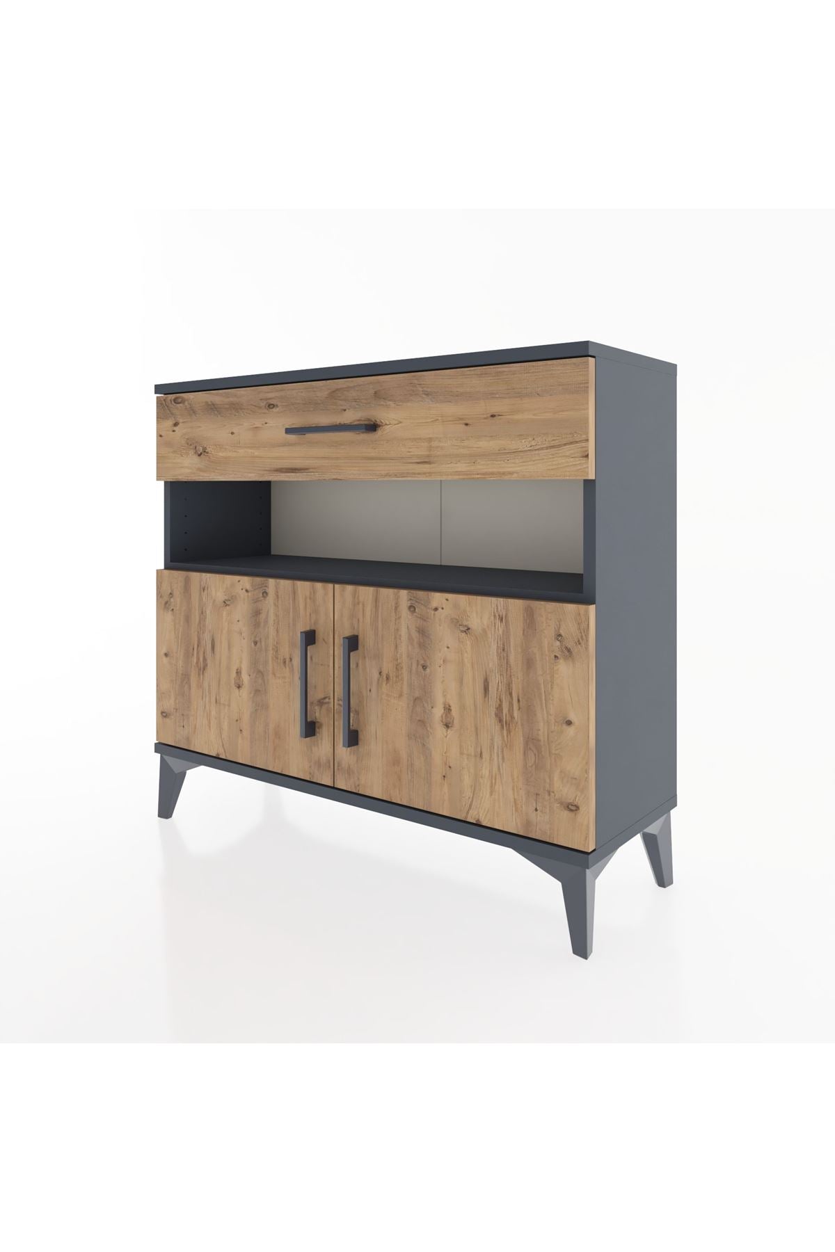 Arges Şifonyer 2 Raflı Tek Çekmeceli 2 Kapaklı 88x30x80 - S03M034V6A