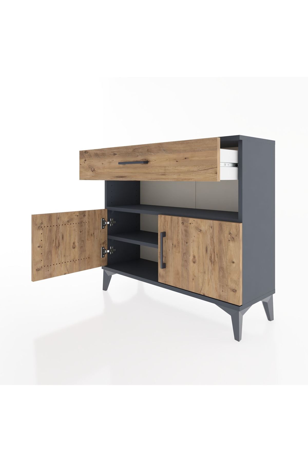 Arges Şifonyer 2 Raflı Tek Çekmeceli 2 Kapaklı 88x30x80 - S03M034V6A