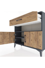 Arges Şifonyer 2 Raflı Tek Çekmeceli 2 Kapaklı 88x30x80 - S03M034V6A