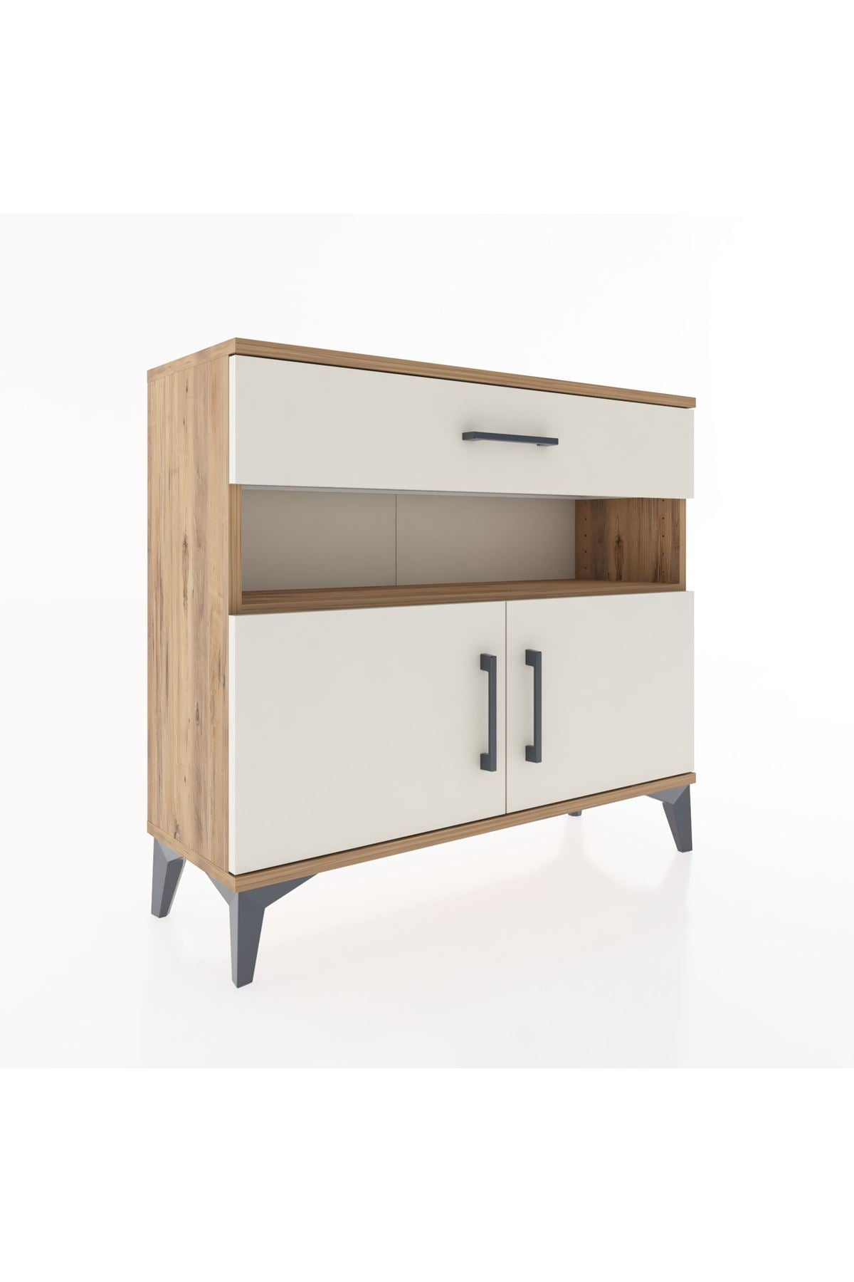 Arges Şifonyer 2 Raflı Tek Çekmeceli 2 Kapaklı 88x30x80 - S03M034V7A