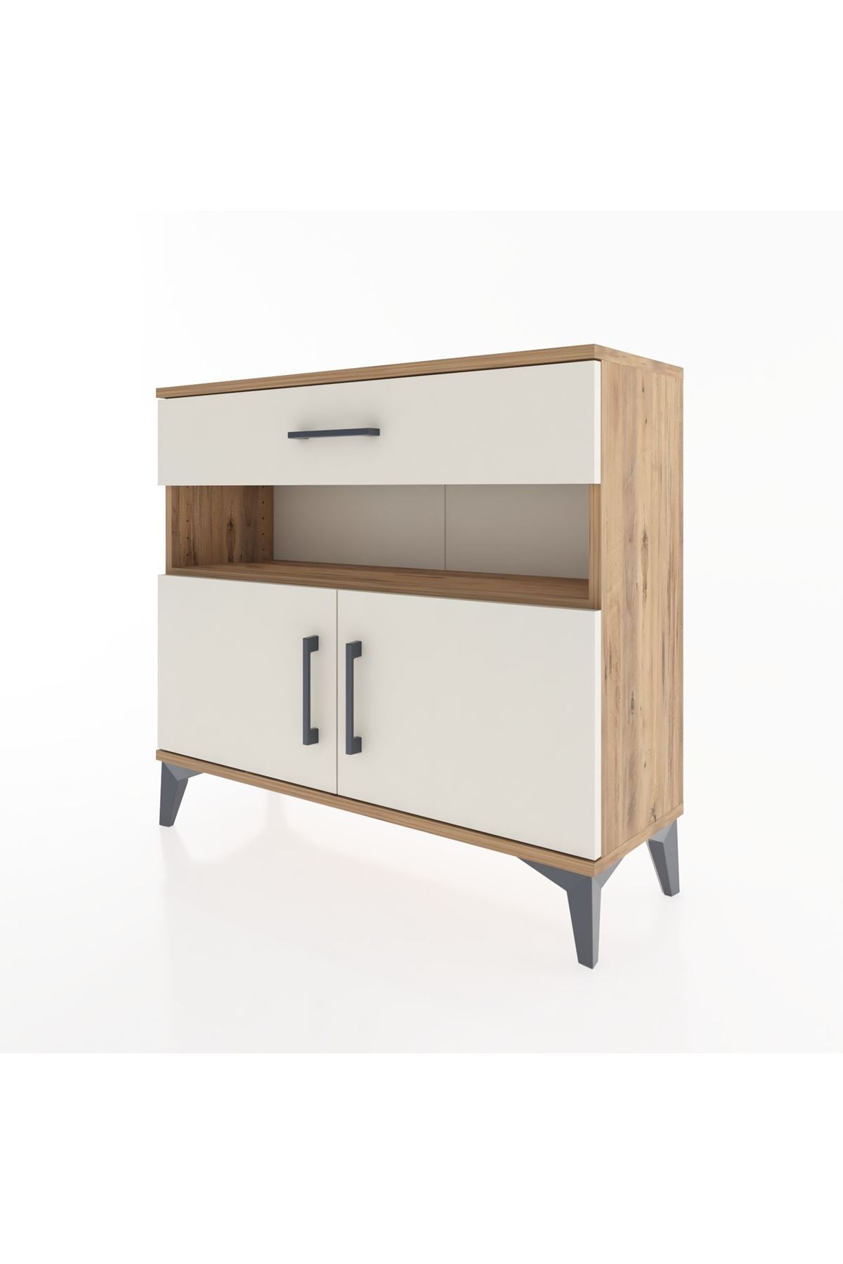 Arges Şifonyer 2 Raflı Tek Çekmeceli 2 Kapaklı 88x30x80 - S03M034V7A