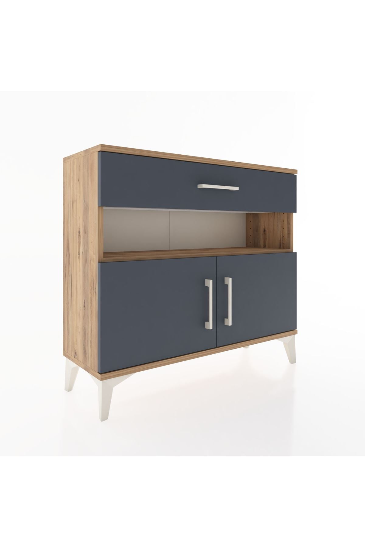 Arges Şifonyer 2 Raflı Tek Çekmeceli 2 Kapaklı 88x30x80 - S03M034V8A