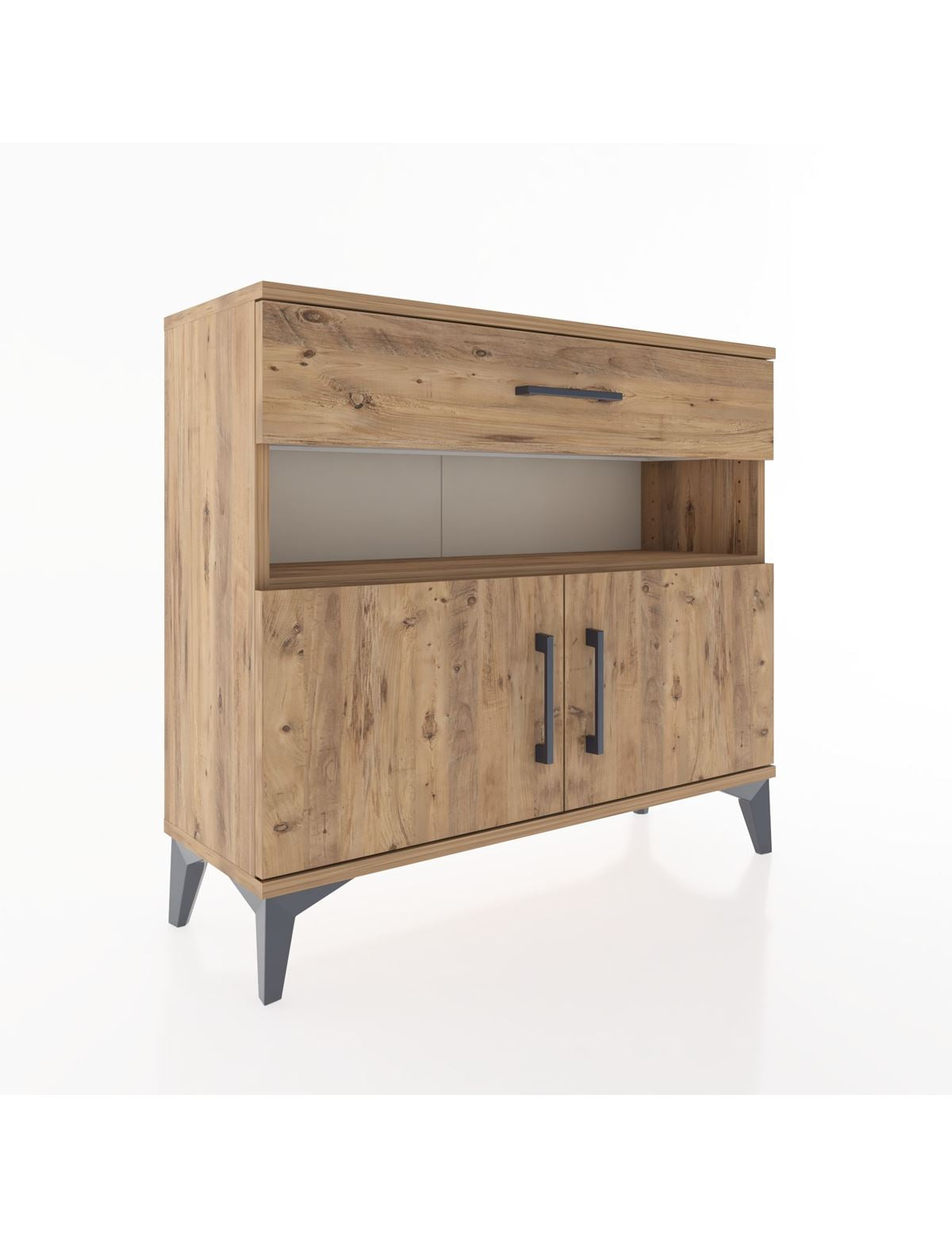 Arges Şifonyer 2 Raflı Tek Çekmeceli 2 Kapaklı 88x30x80 - S03M034V9A