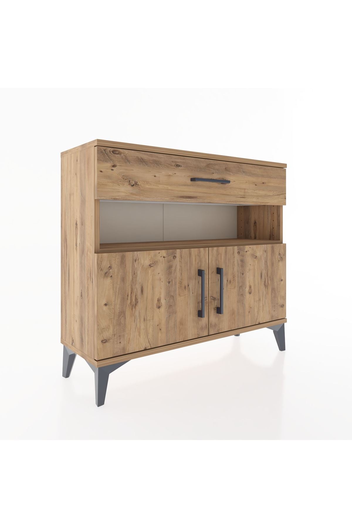 Arges Şifonyer 2 Raflı Tek Çekmeceli 2 Kapaklı 88x30x80 - S03M034V9A
