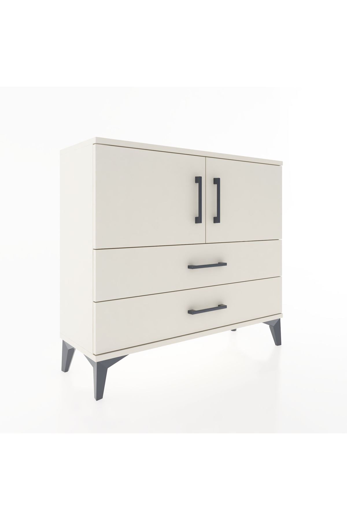 Arges Şifonyer 2 Raflı 2 Çekmeceli 2 Kapaklı 88x30x80 - S03M035V1A