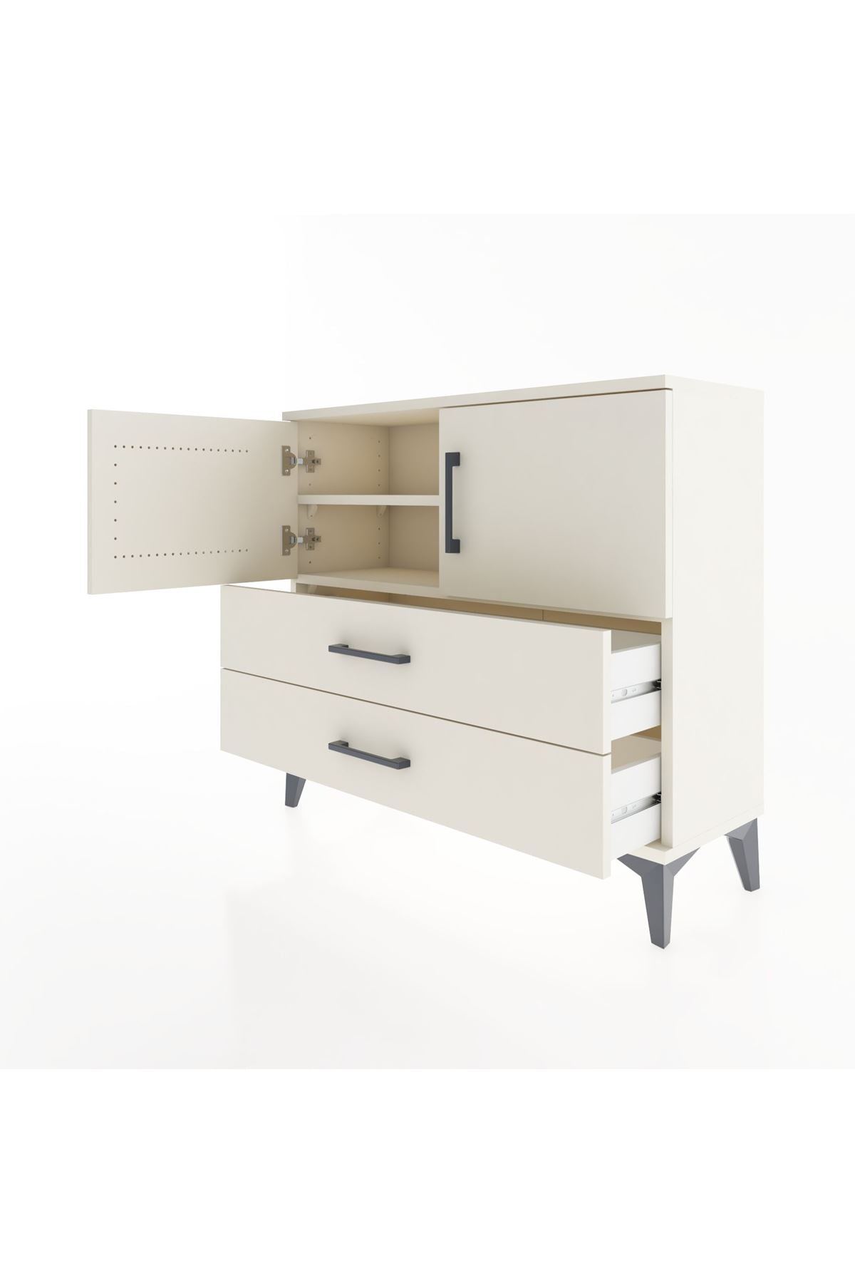 Arges Şifonyer 2 Raflı 2 Çekmeceli 2 Kapaklı 88x30x80 - S03M035V1A