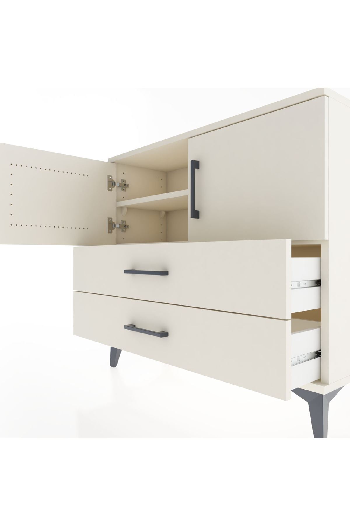 Arges Şifonyer 2 Raflı 2 Çekmeceli 2 Kapaklı 88x30x80 - S03M035V1A