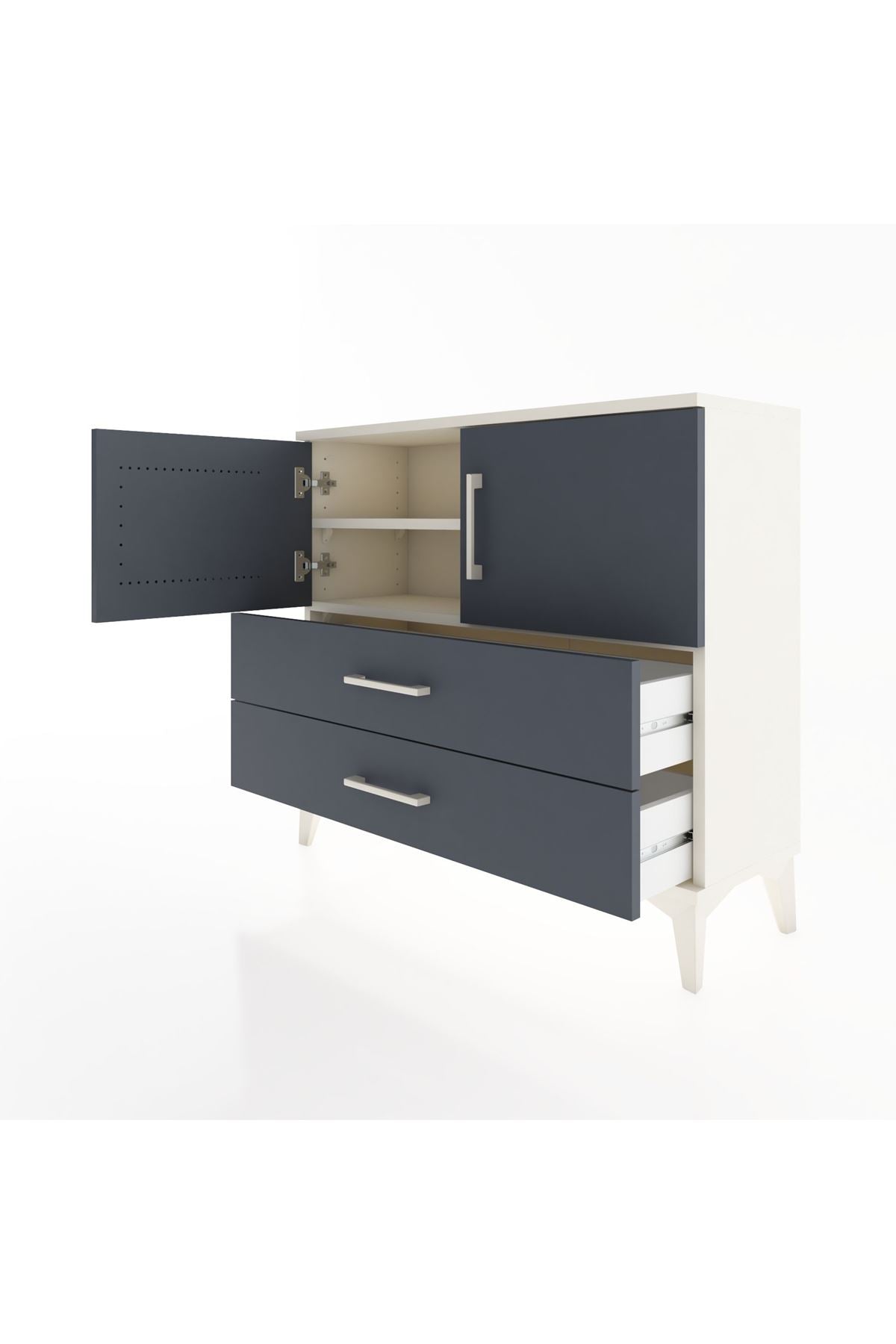 Arges Şifonyer 2 Raflı 2 Çekmeceli 2 Kapaklı 88x30x80 - S03M035V2A